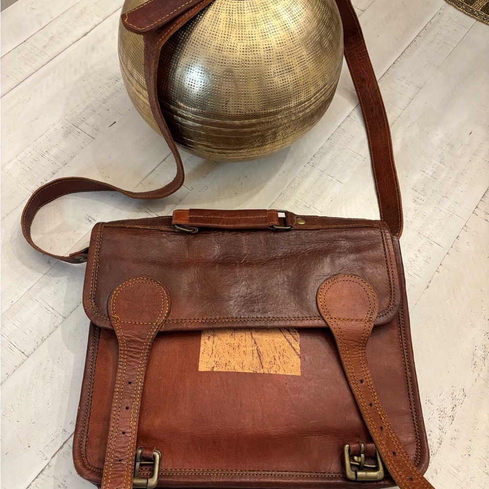 Genuine Leather 1907 GREAT SEAL of the STATE of OKLAHOMA Messenger Bag